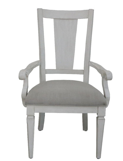 Katia - Arm Chair (Set of 2) - Light Gray / White