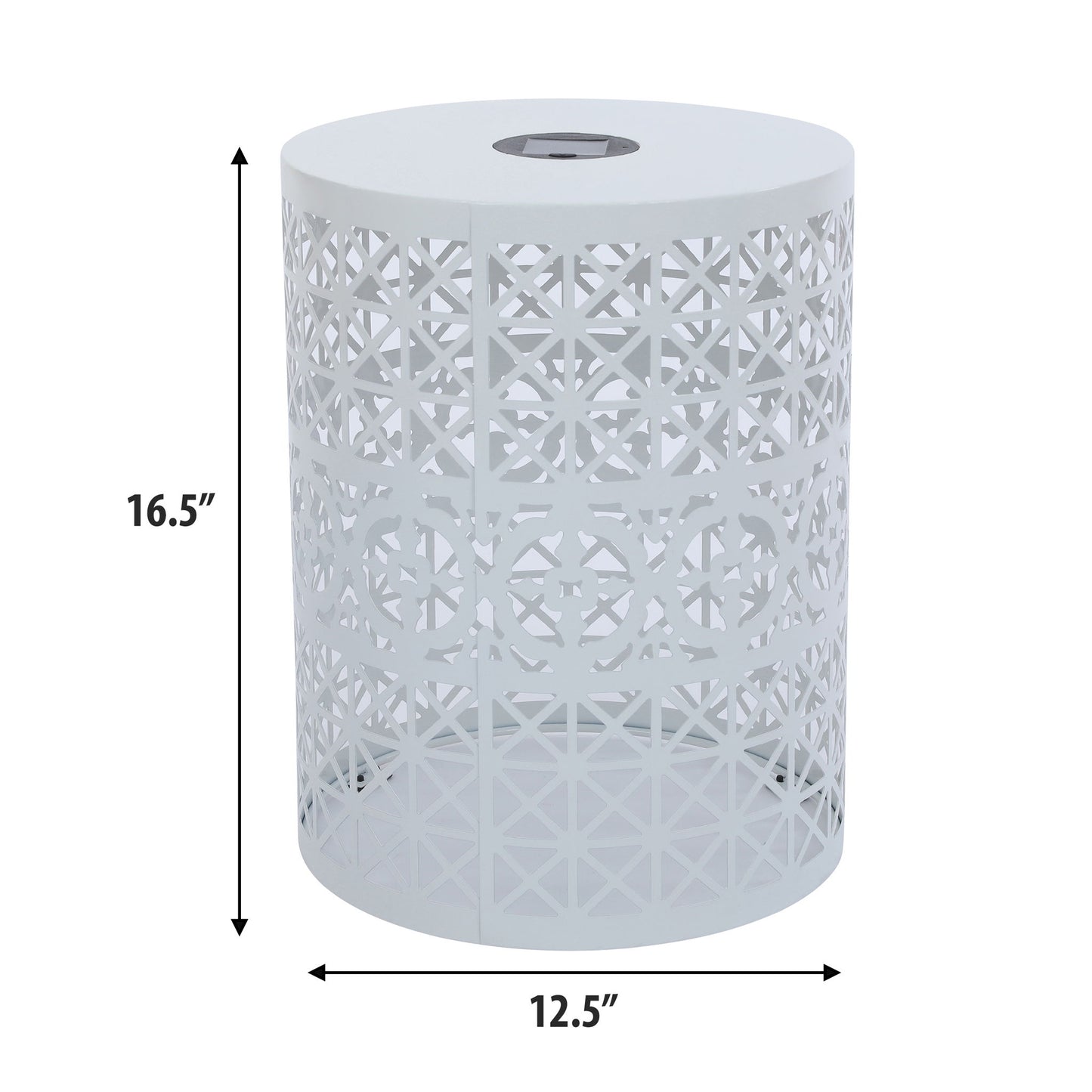 Modern Iron Solar Side Table With Built - In Light