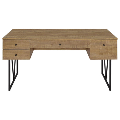Vellun - 4 Drawer Writing Desk - Mango Color