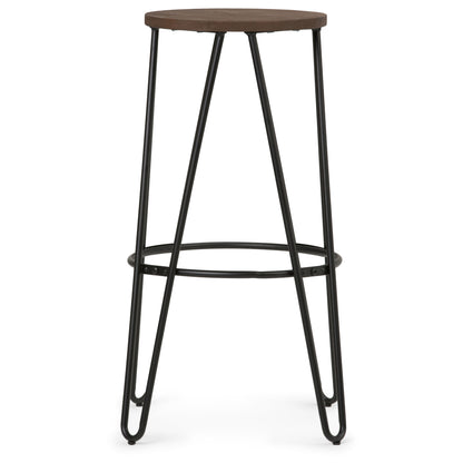 Simeon - Multifunctional Metal Stool With Wood Seat