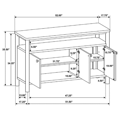 Graham - Sideboard With Open Shelf - Walnut