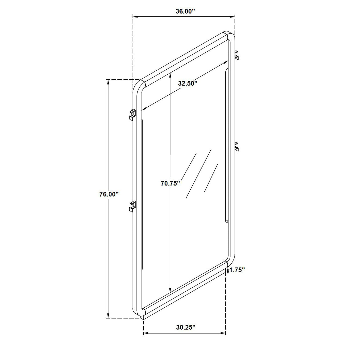 Bangor - Full Length Floor Mirror - Black