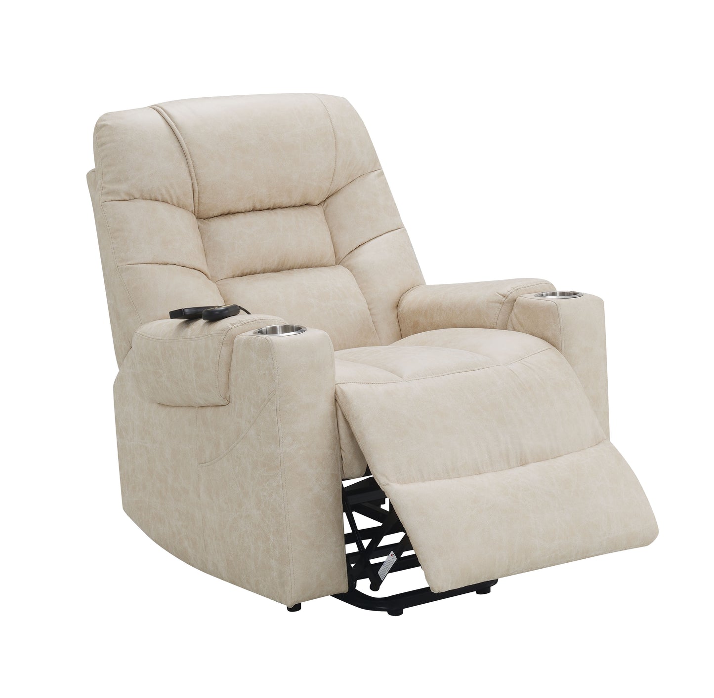 Nairi - Leather Aire Power Motion Recliner With Lift Heating Massage Function - Ivory