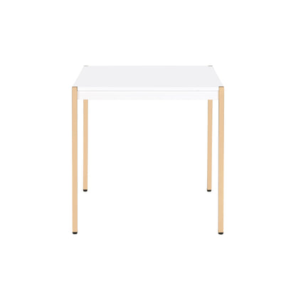 Otrac - End Table - White & Gold Finish