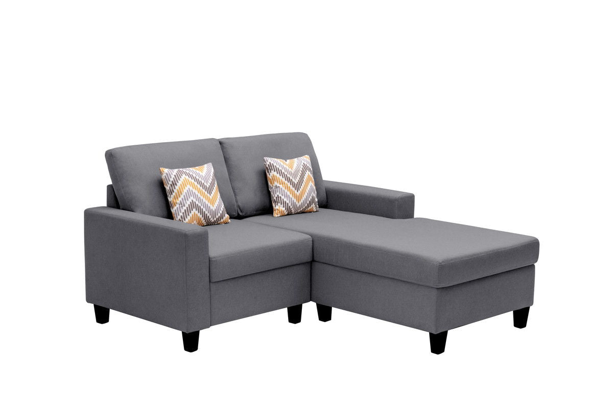 Nolan - Fabric 2-Seater Reversible Sofa With Pillows And Interchangeable Legs