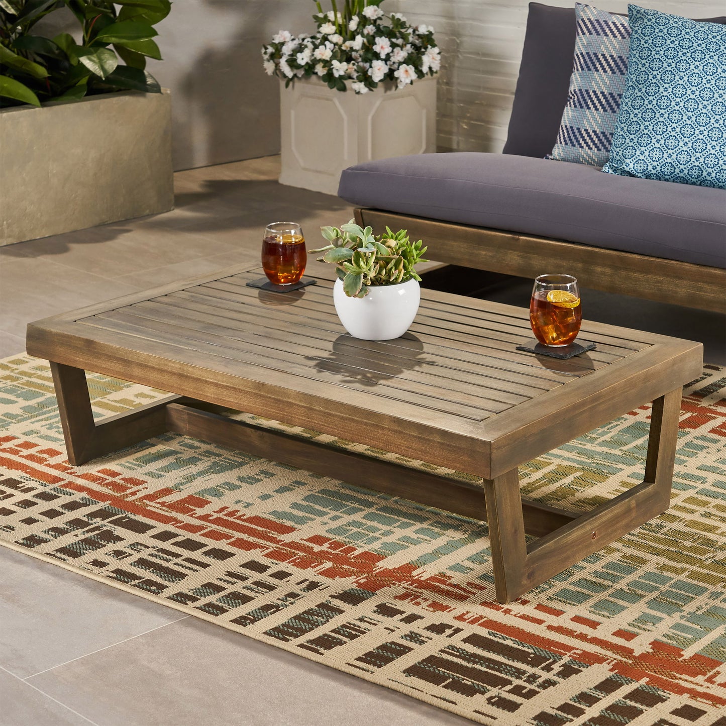 Elloree - Outdoor Coffee Table - Gray