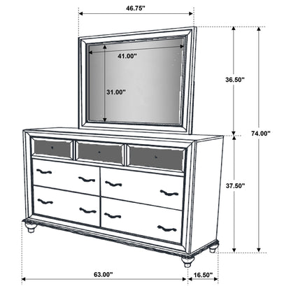 Randall - 7 Drawer Dresser With Mirror - White