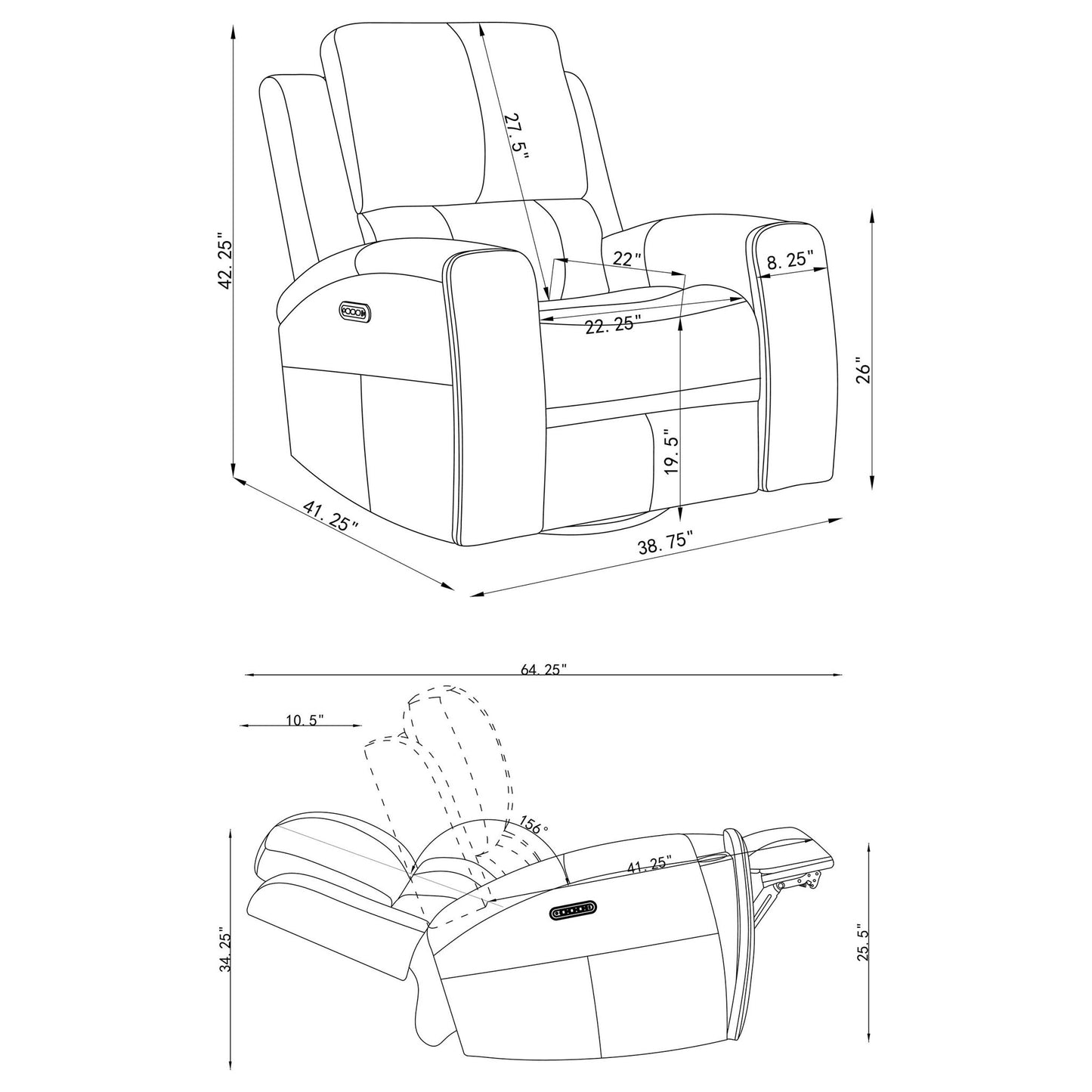 Boyce - Triple Power Swivel Recliner With Independent Adjustments