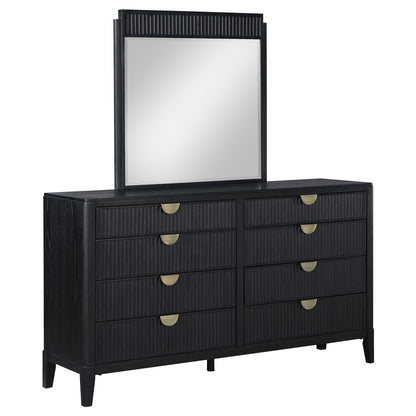 Ennis - 8 Drawer Dresser With Mirror - Black