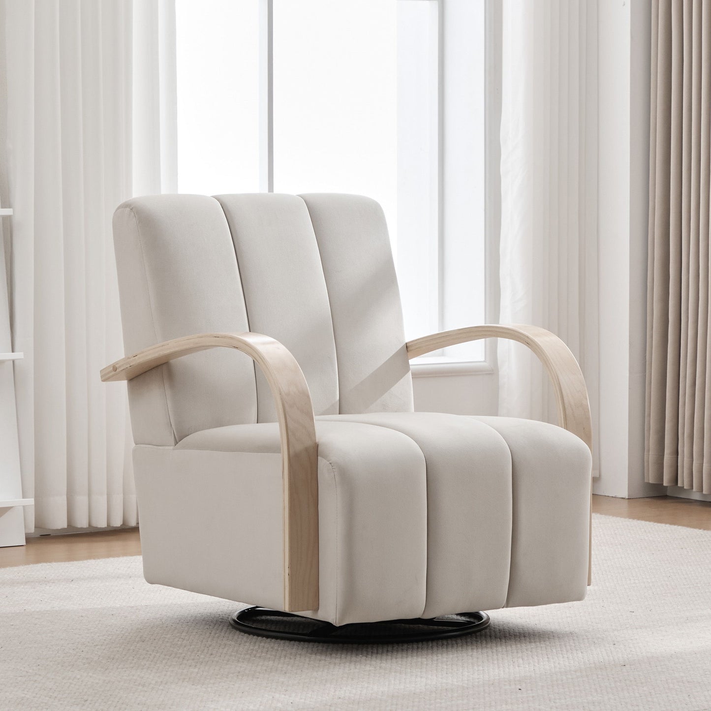360° Swivel Accent Chair With Armrests