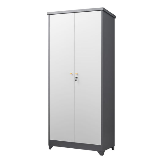 Outdoor Cabinet, Large Capacity Storage Vertical Tall Design With Shelves And Secure Lock