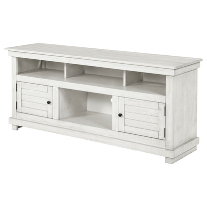 Castleton - TV Stand Media Console With Open Shelves And Storage Compartments - Antique White