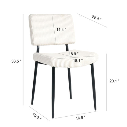 Modern Upholstered Dining Chair With Metal Legs