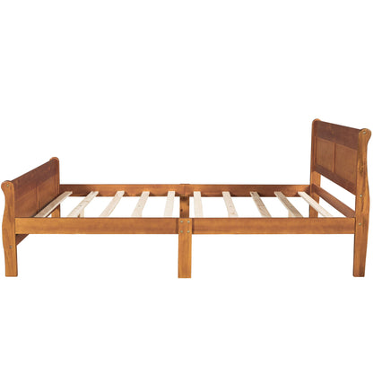 Platform Bed Frame Mattress Foundation Sleigh Bed With Headboard / Footboard / Wood Slat Suppor