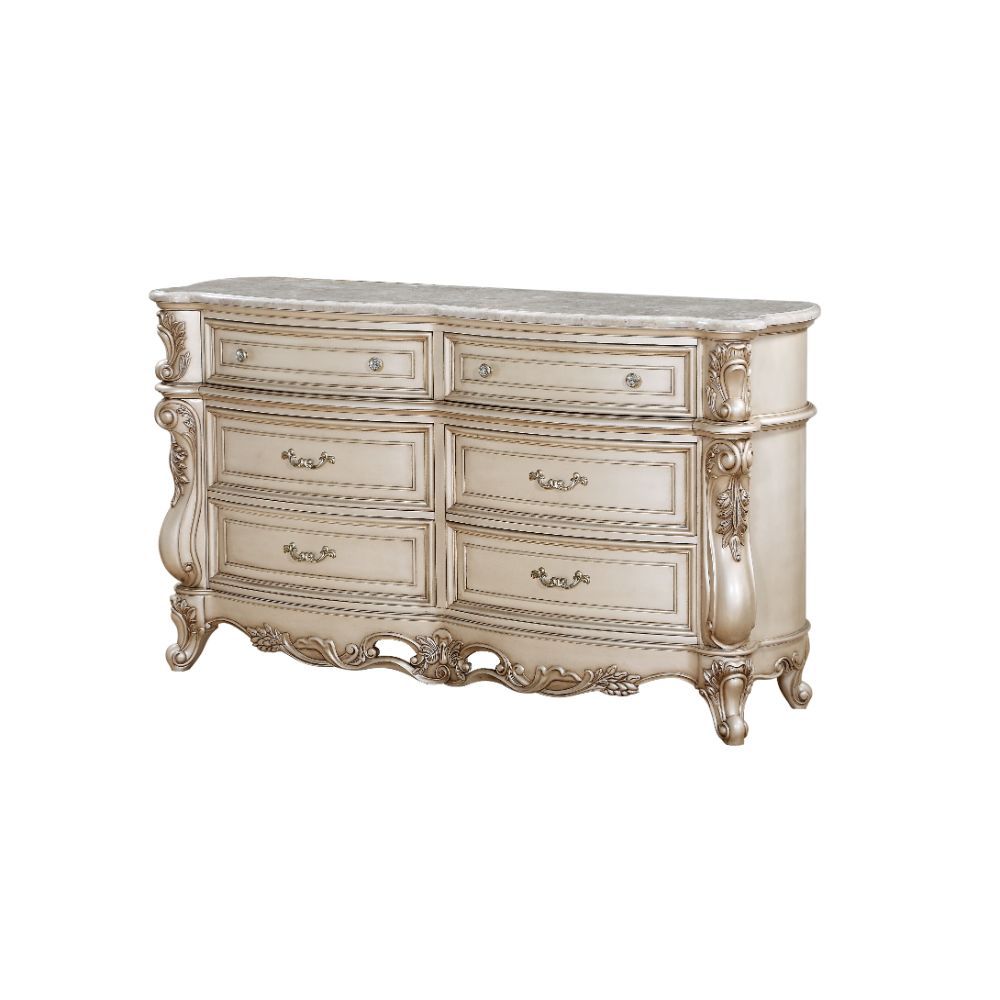 Gorsedd - Dresser With Marble Top - Marble Top & Golden Ivory