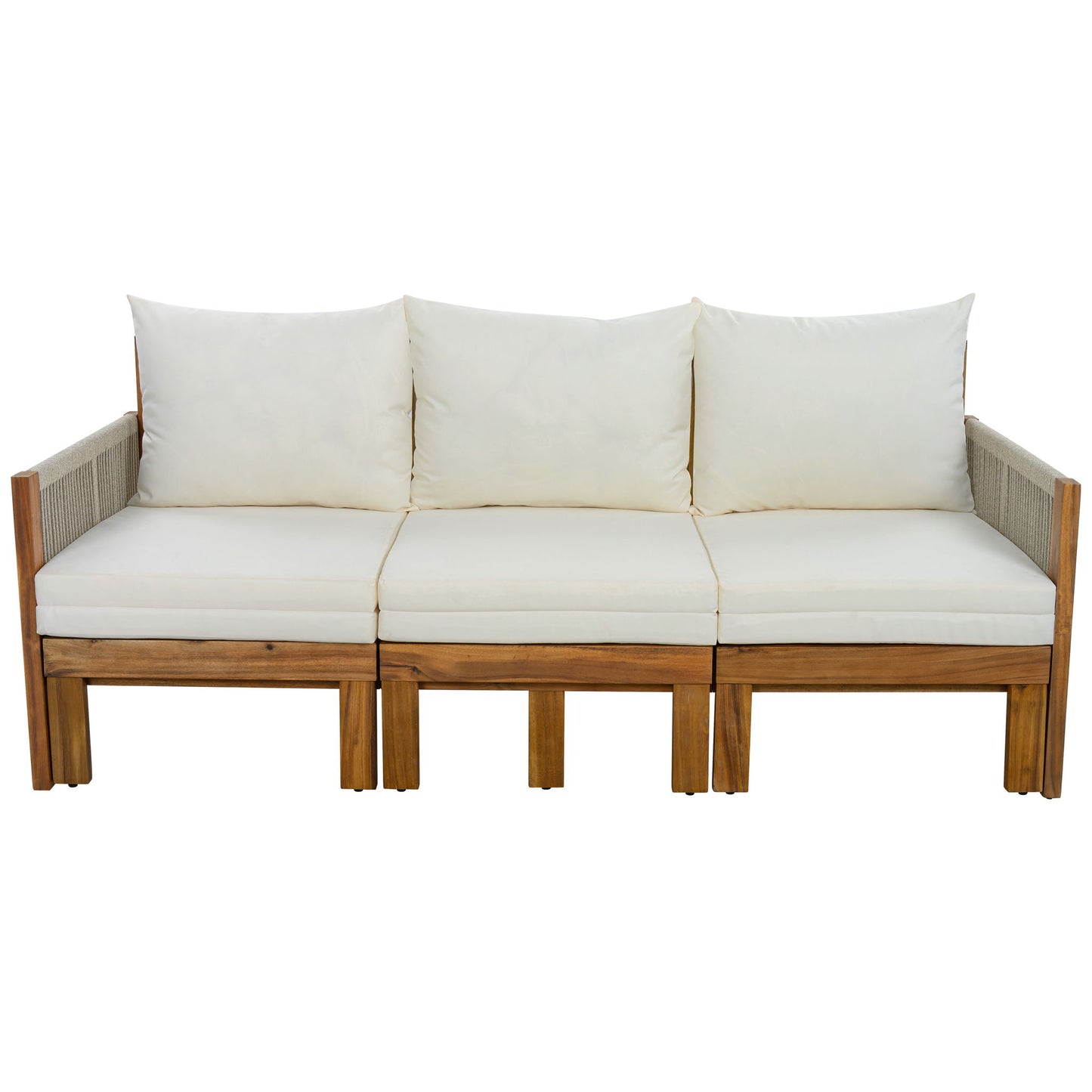 Outdoor Daybed, Patio Sofa Bed, 3 Seat Convertible Sunbed