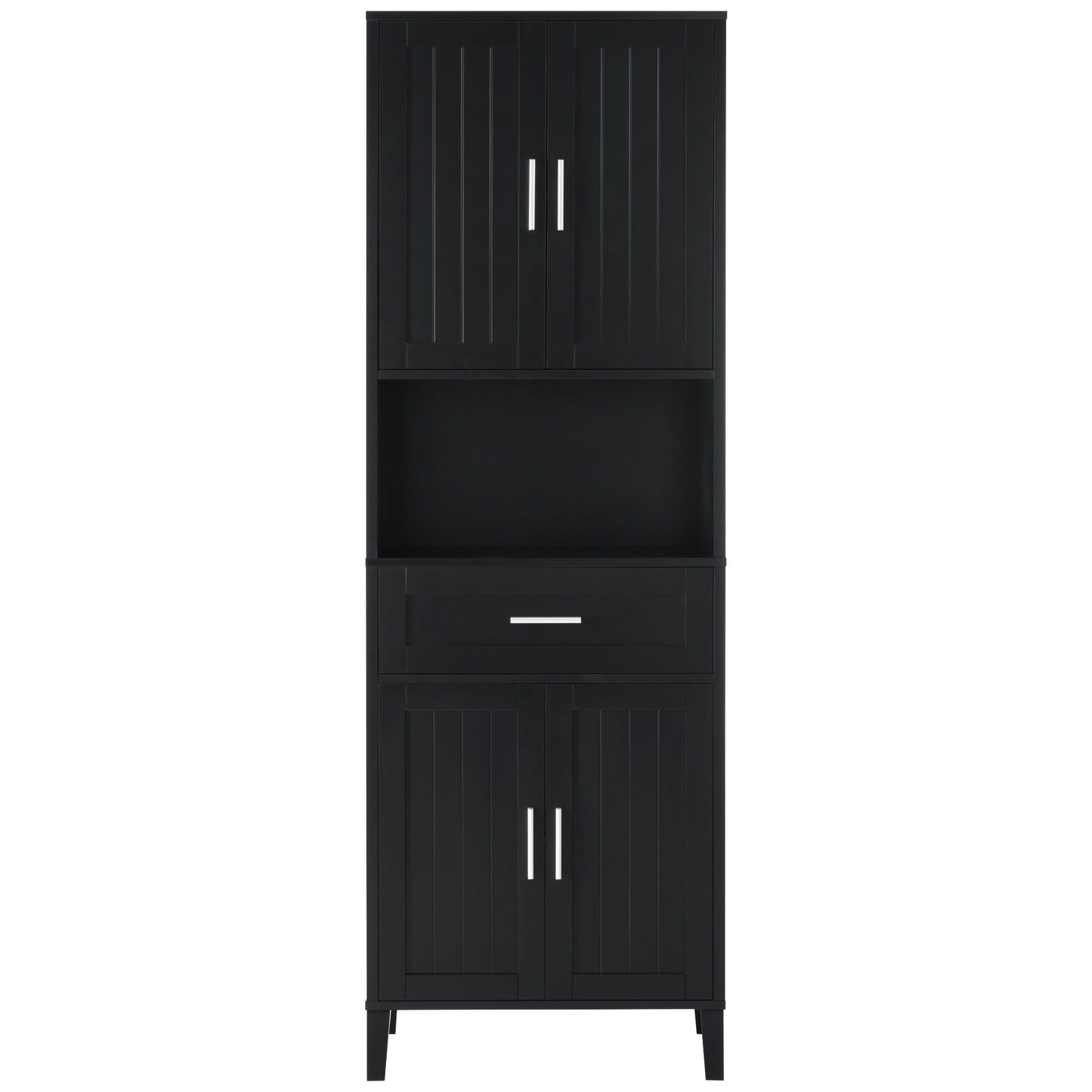 Freestanding Tall Bathroom Cabinet With Soft Close Doors And Adjustable Shelves