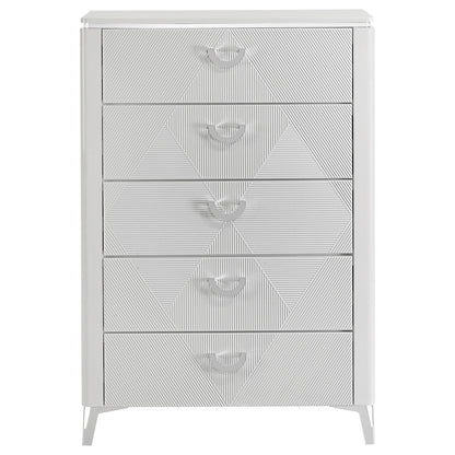Buckley - 5 Drawer Chest - Gloss White