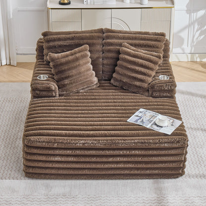 Oversized Chaise Lounge Chair Indoor With Pillows For Living Room