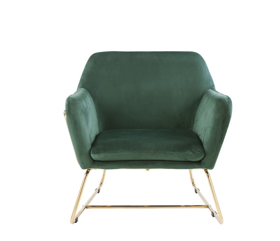 Keira - Velvet Accent Chair With Metal Base