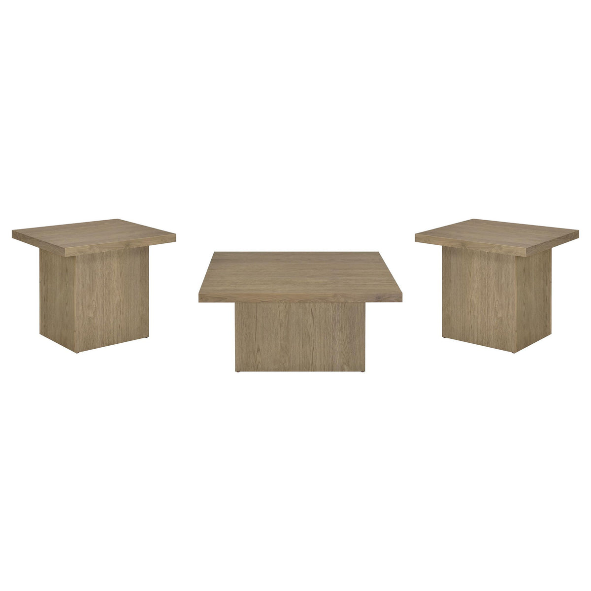 Eldridge - Coffee Table Set With Chunky Square Tops