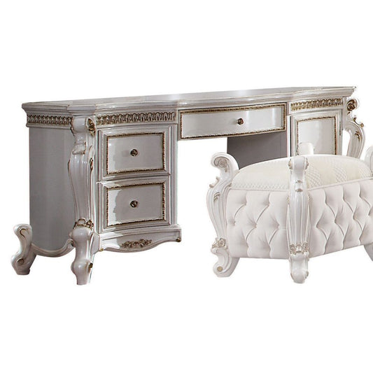 Picardy - Vanity Desk - Antique Pearl