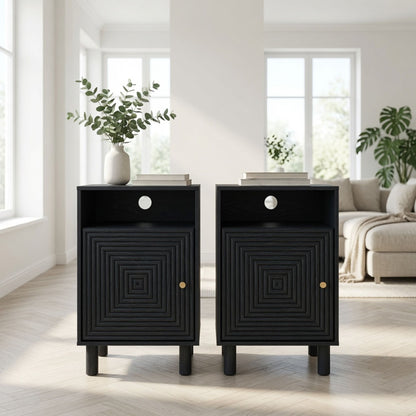 Nightstand With Charging Station & Storage