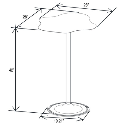 Fresno - Curved Cloud Shaped Bistro Bar Table Bar Table - Black