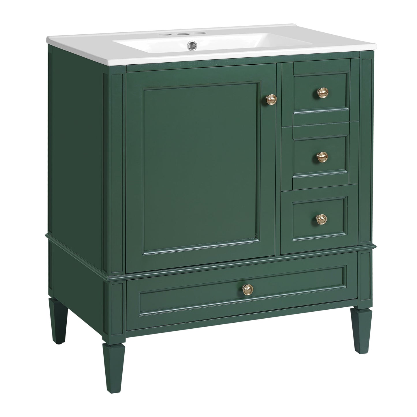 Bathroom Vanity With Sink, 3 Drawer Storage Cabinet