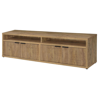 Palmer - 4 Door TV Stand With Open Shelves - Mango Color