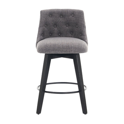 Swivel Bar Stools & Button Tufted Back (Set of 2)