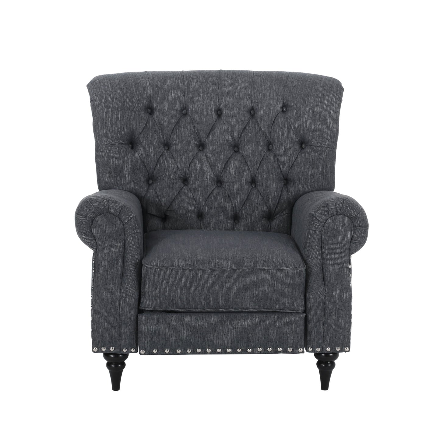 Classic Style Fabric Push Back Chair - Charcoal