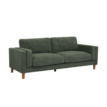 Upholstered Square Arm Sofa - Dark Green