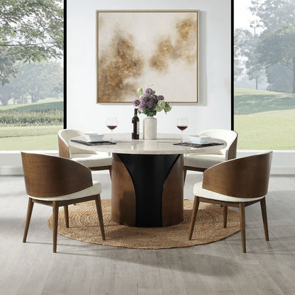 Rufina - Arm Chair (Set of 2) - Beige Linen & Walnut