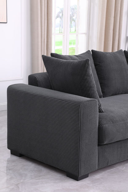 Naomi - 3 Piece Upholstered Sectional - Dark Gray