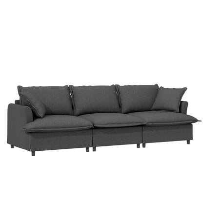 Sectional Sofa With Ottoman Cloud Couch Set With Throw Pillows, Free Combination