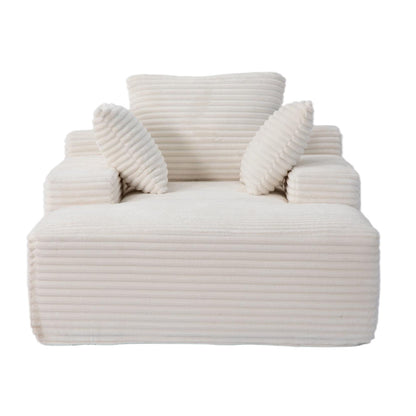 Oversized Chaise Lounge Chair Cozy Cloud Couch With 3 Throw Pillows And Wide Armrest