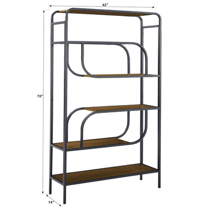 Geometric Bookcase / Display Rack - Black / Brown