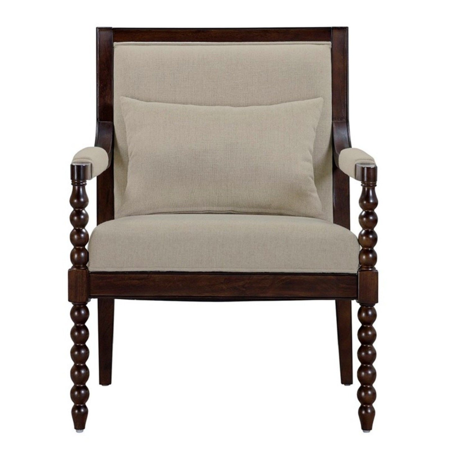 Philippe - Accent Arm Chair With Backrest - Beige / Brown