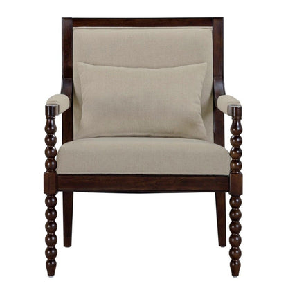 Philippe - Accent Arm Chair With Backrest - Beige / Brown