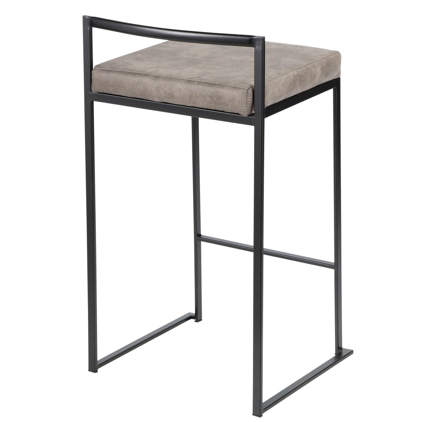 Fuji - Contemporary Stackable Counter Stool (Set of 2) - Black / Stone