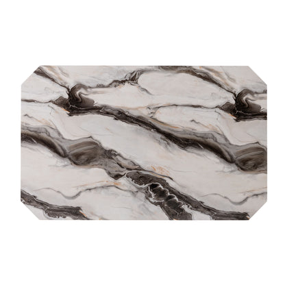 Magaly - Bar Table And Stool 5 Piece Set With Marbled Top Detail - Dark Gray