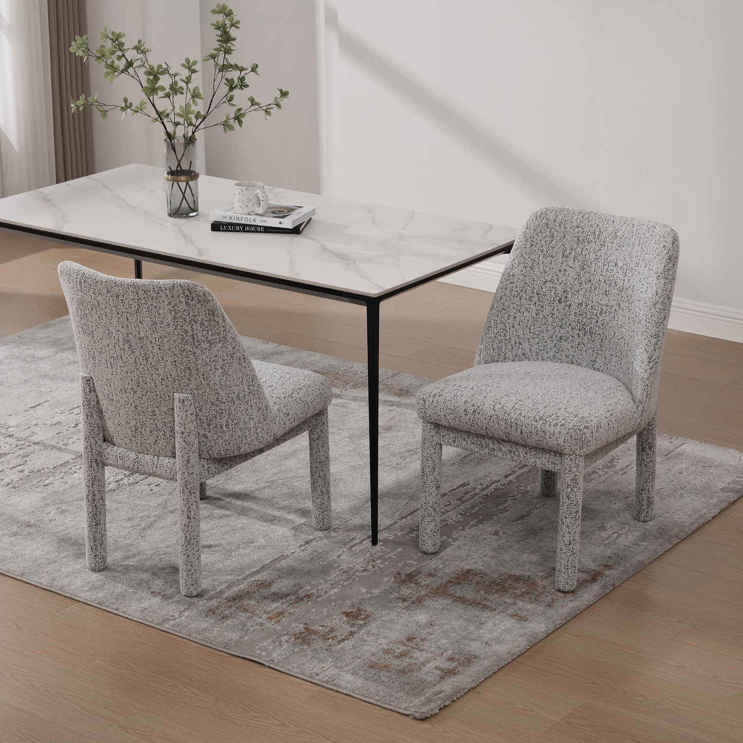Wide Minimalist Dining Chair (Set of 2)