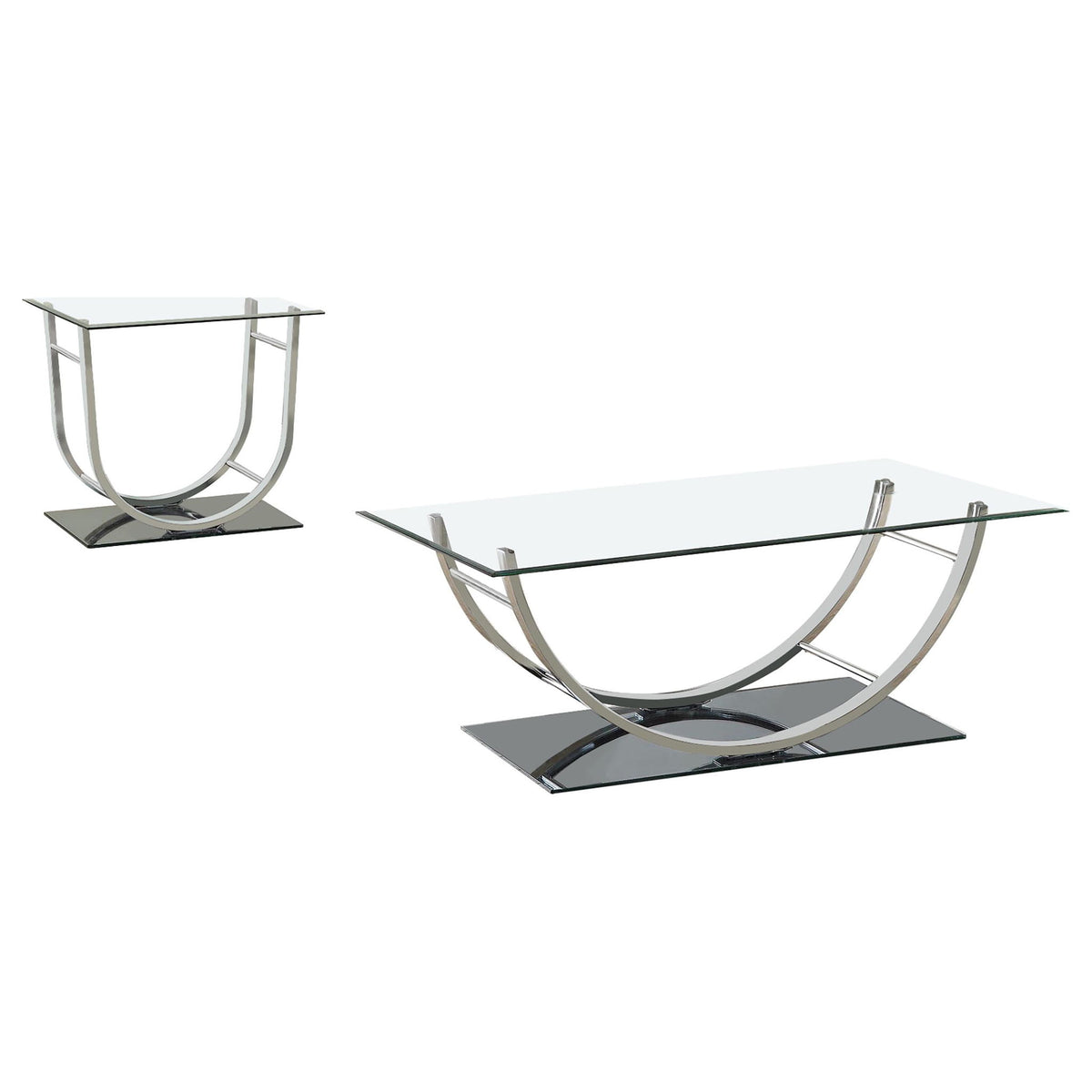 Garrett - 2 Piece Coffee Table Set - Chrome