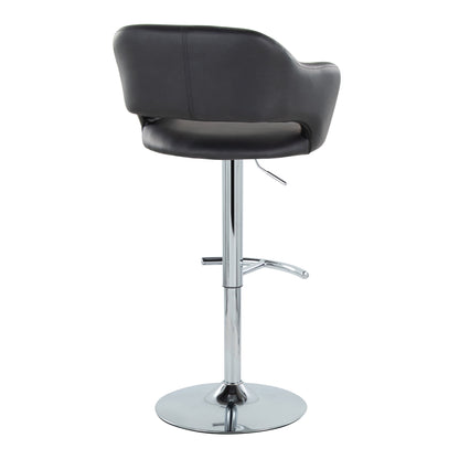 Margarite - Contemporary Ajustable Barstool With Swivel With Rounded T Footrest (Set of 2)