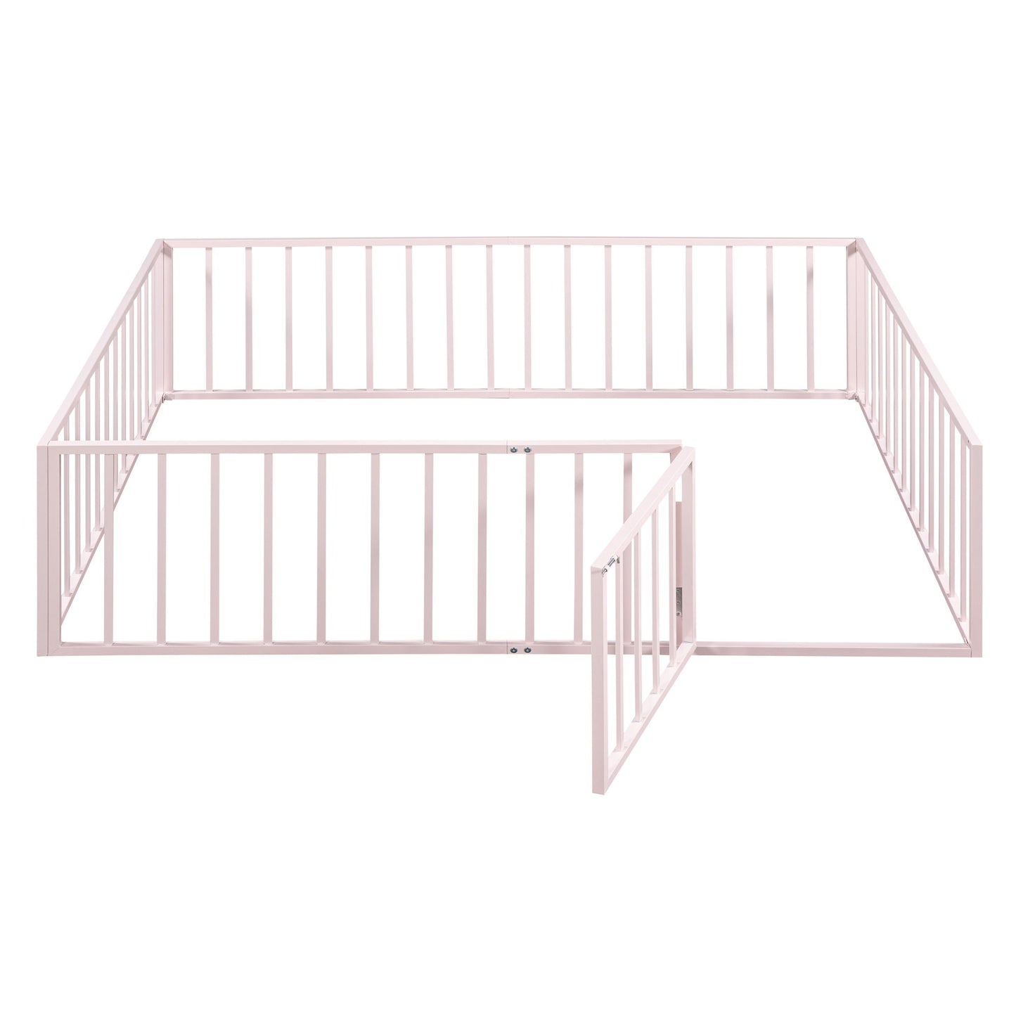 Metal Floor Bed Frame With Fence And Door