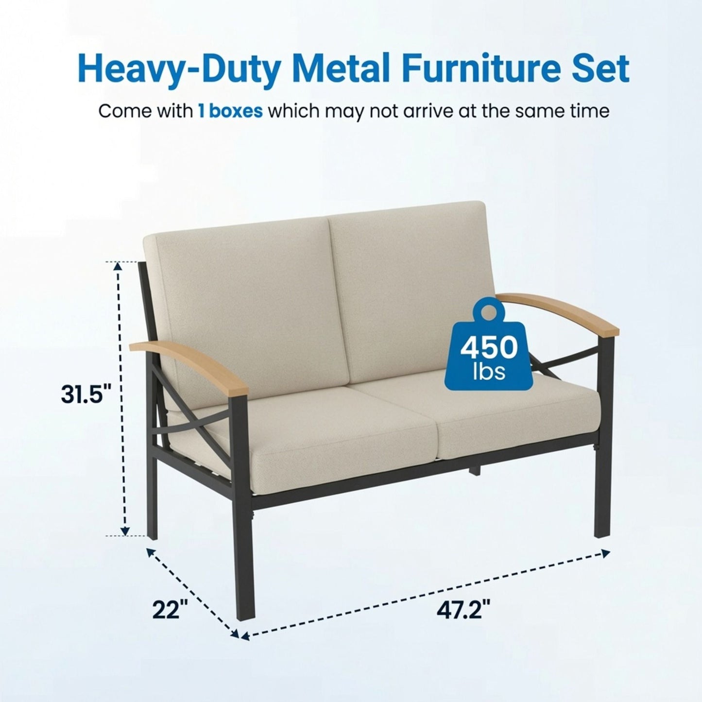 Outdoor Loveseat With Washable Cushions