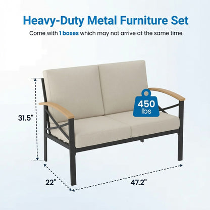 Outdoor Loveseat With Washable Cushions