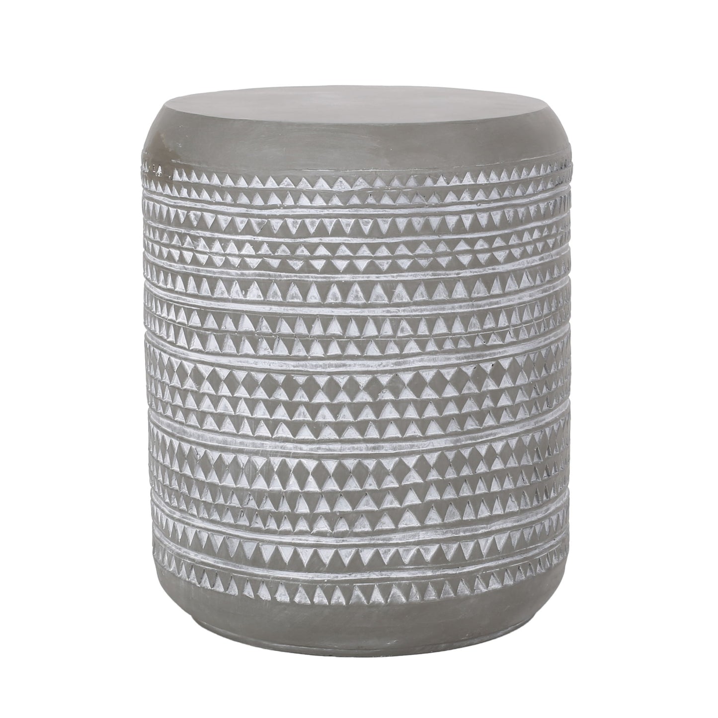 Outdoor Side Table With Cylindrical Shape - White