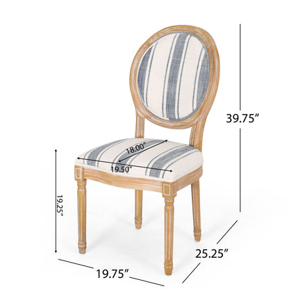 French Country Inspired Dining Chair With Iconic Round Backrest